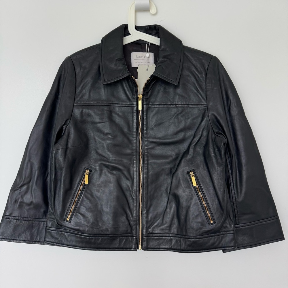 Part Two Women Black Leather Jacket - Small - NWT